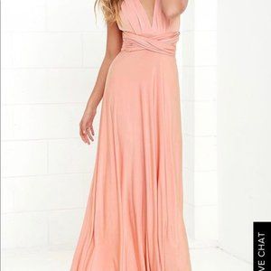 NWT Lulu's Blush Light Convertible Dress